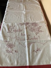 antik Überhandtuch Sticktuch Spruch Liebe Überschlagtuch 100x56cm Jugendstil