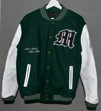 original MLMH Studios Varsity Jacket Jacke grün weiß schwarz Gr. M