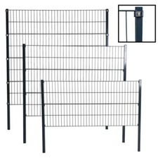 Doppelstabmattenzaun Gitterzaun Drahtgitter Anthrazit Garten-Zaun Stabmattenzaun