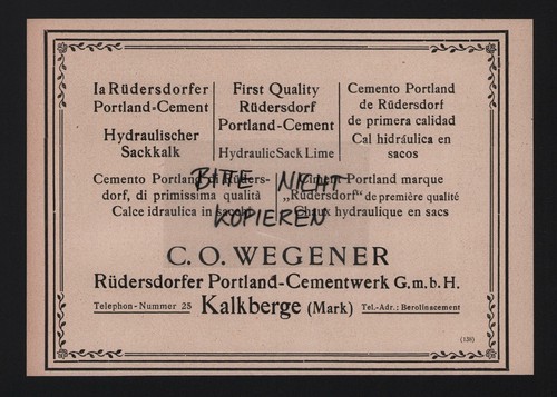 Kalkberge werbung 1925 - kalkberge,,