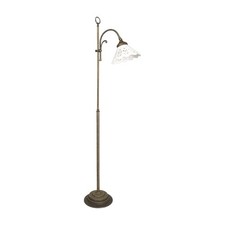 Stehlampe Stehleuchte klein 130 cm in Bronze Antik Weiß E27 Keramik Messing