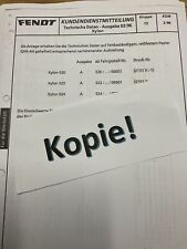 Fendt Xylon 520/522/524, Technische Daten, 1996, Einstelldaten, Kopie