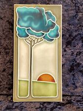 #23 antike Jugendstil Fliese Motiv Baum Sonne Wandfliese Art Nouveau um 1890 