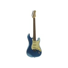 STAGG E-Gitarre Gitarre Standard S Paulownia massiv Ice Blue Metallic