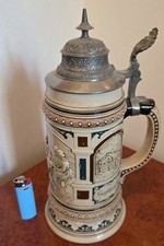 Zierkrug Steinkrug mit Deckel Zinn 1 L Motiv Taverne München Maßkrug