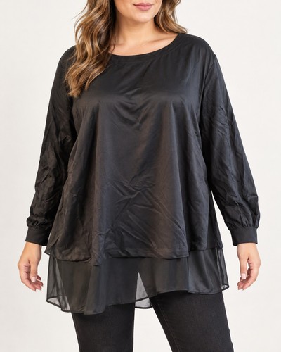 Sheego bluse tunika schwarz - sheego,