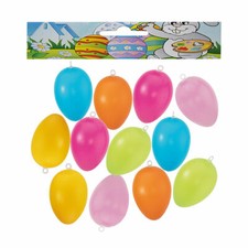 24 Ostereier 6cm Pastell Kunststoffeier Plastikeier bunt Ei Dekorieren Ostern