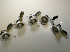 5 Stk. Einbaustrahler, schwenkbar, Elektro, alt, Leuchte, Lampe, Hohlwand / 054
