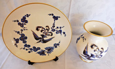 Porzellan-Set Teller 30 cm Ø Vase H 20 cm Goldrand Echt Cobalt Schumann Arzberg