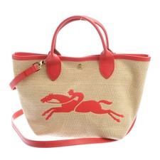 Handtasche Longchamp Weiß Rot