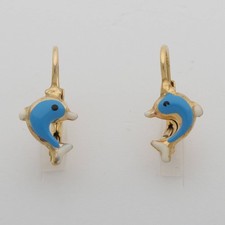 Delfin Ohrringe 585er Gelbgold