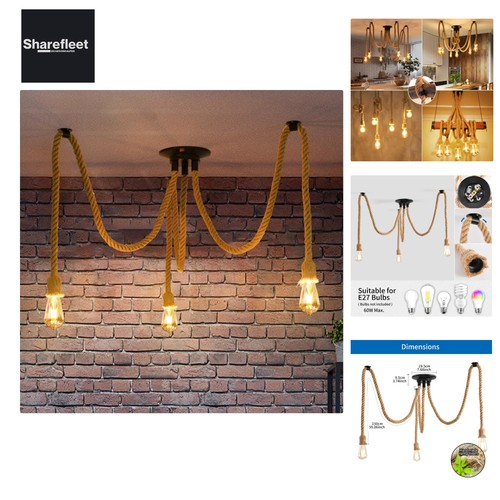 Deckenlampe mit hanfseil - deckenlampe,