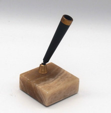 Art Deco Schreibtisch Deko Stiftständer Bakelit auf Marmor 30er - 40er