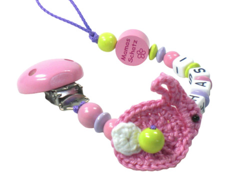 Schnullerkette mit namen - , hase