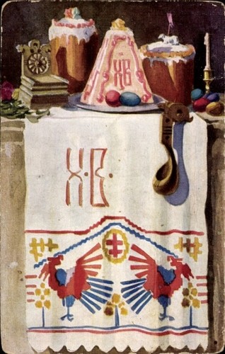 Russische tracht gebäck - ak,
