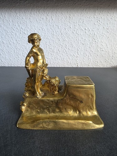 Antikes bronze tintenfass von - antikes, bronze-tintenfass