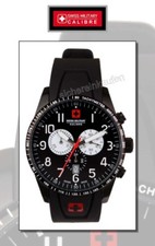 swiss military CHRONO, Armbanduhr Militär-Chronograph schwarz #064R4s