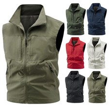 Herren Weste Mit Taschen Wandern Funktionale Weste Ärmellos Outdoor-Angeln DE
