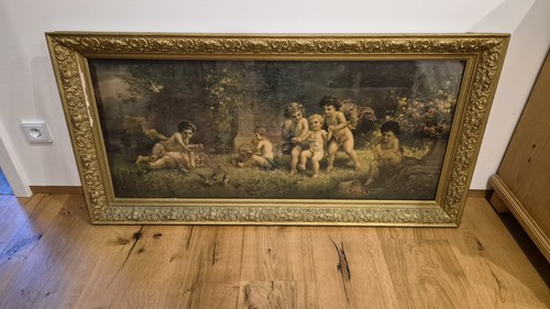 Goldener bilderrahmen mit - goldener,