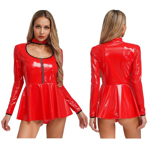 Damen minikleid wetlook - minikleid,