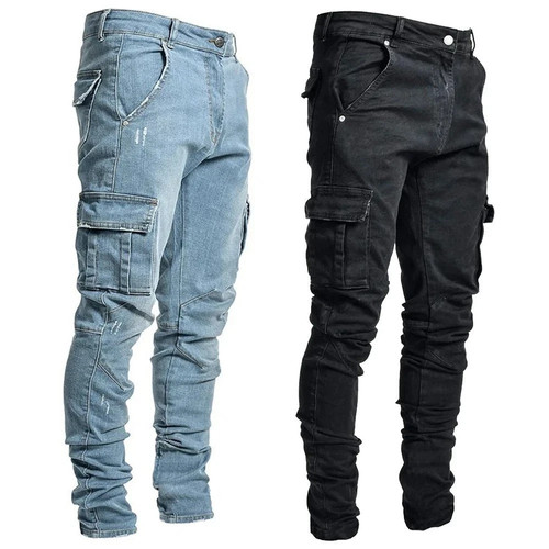 Herren stretch cargo denim - cargo,