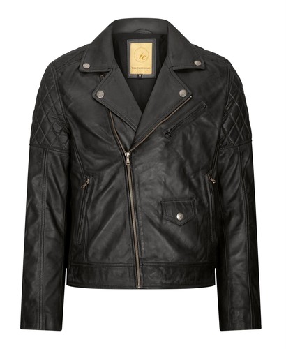 Herren echtleder biker jacke - echtleder,