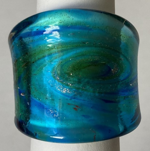 Unikat glasring aquamarine - unikat,