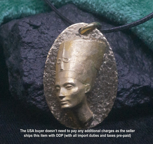 Nofretete bronze anhänger - bronze,