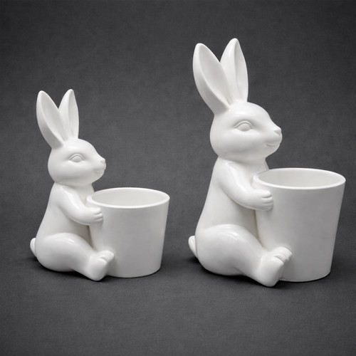 Keramik hase mit pflanztopf - keramik, in