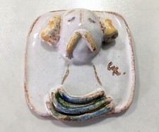 KUNST Keramik*CK*C. KÄMMER THÜRINGEN*Denker TRÄUMER Mann WAND MASKE Opa SIGNIERT