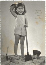 102/362 AK  KINDER - MÄDCHEN SANDKASTEN STRAND - SCHAUFEL EIMER