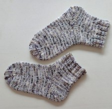 Dicke Socken selbst gestrickt hell meliert  Wolle handmade   38 / 40 Sneaker