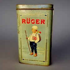 Blechdose Alt Antik Otto Rüger Hansi Cacao um 1920 Schokolade Dresden Reklame