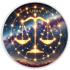  Tierkreiszeichen - Waage 1oz Silber Farbmünze