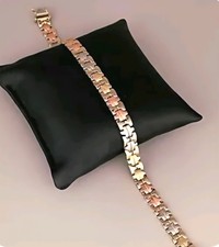 TRICOLOR ARMBAND MIT KASTENVERSCHLUSS 585/-ROT/ WEIB & GELBGOLD