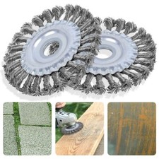 2X Drahtbürste Für Flex, Winkelschleifer Ø125mm X 22,2mm Gezopft Scheibenbürste