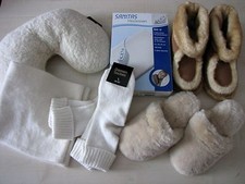 11tlg. Pantoffeln Damen .Hausschuhe 38  Nackenstütze Nierenwärmer Heizkissen usw