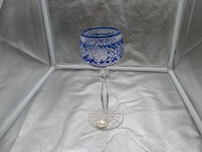 Römer Glas Blau v Knittel Bleikristall Handschliff ca 19,6 cm hoch mit Aufkleber