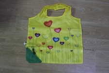 Tasche Einkaufstasche Einkaufsbeutel kleiner machbar gelb Herzen Neu TOP 40 x 35