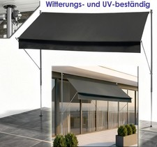 Balkonmarkise Klemmmarkise 200 x 150 cm Markise Sonnenmarkise ohne Bohren