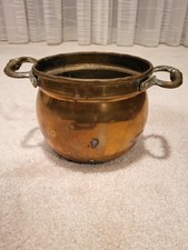 Messingtopf / Pflanzkübel antik, handgearbeitet, Vintage