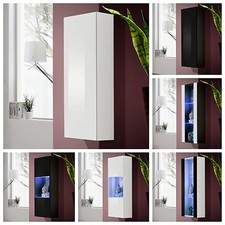 Wohnzimmer Vitrine Glasvitrine Schaukasten Glasregal Regal FLY II Hochglanz Led