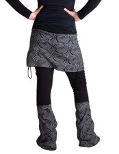 Vishes Hippie Hose mit Rock Baumwolle weit dehnbar für Frauen