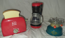 Konvolut Küchengeräte für Kinder Kaffeemaschine, Camping-Kocher, Toaster 