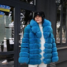 Blau Frauen Echt Fuchs Pelz