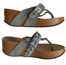 Scholl Plateau Zehentrenner Dianette 39 Grau Taubengrau Wildleder Kork Fußbett