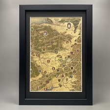 Die Alte Welt Karte Gerahmt