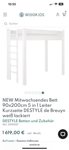 Hochbett weiß intergrierter - hochbett, weiß,