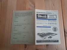 Rabeneick Betriebserlaubnis Moped Binetta-Star von 1959.