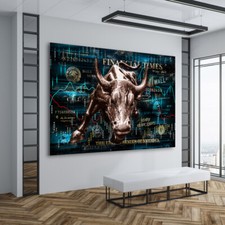 ACRYLGLAS BILD BÖRSE POP ART WANDBILDER KUNSTDRUCK AKTIEN BÜRO MOTIVATION LOUNGE